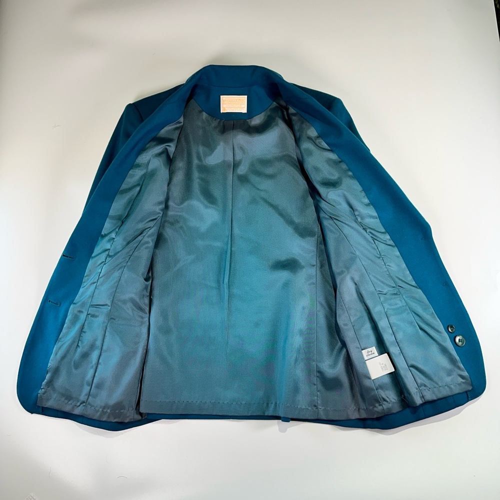 Pendleton wool blazer tailored two button teal bl… - image 5